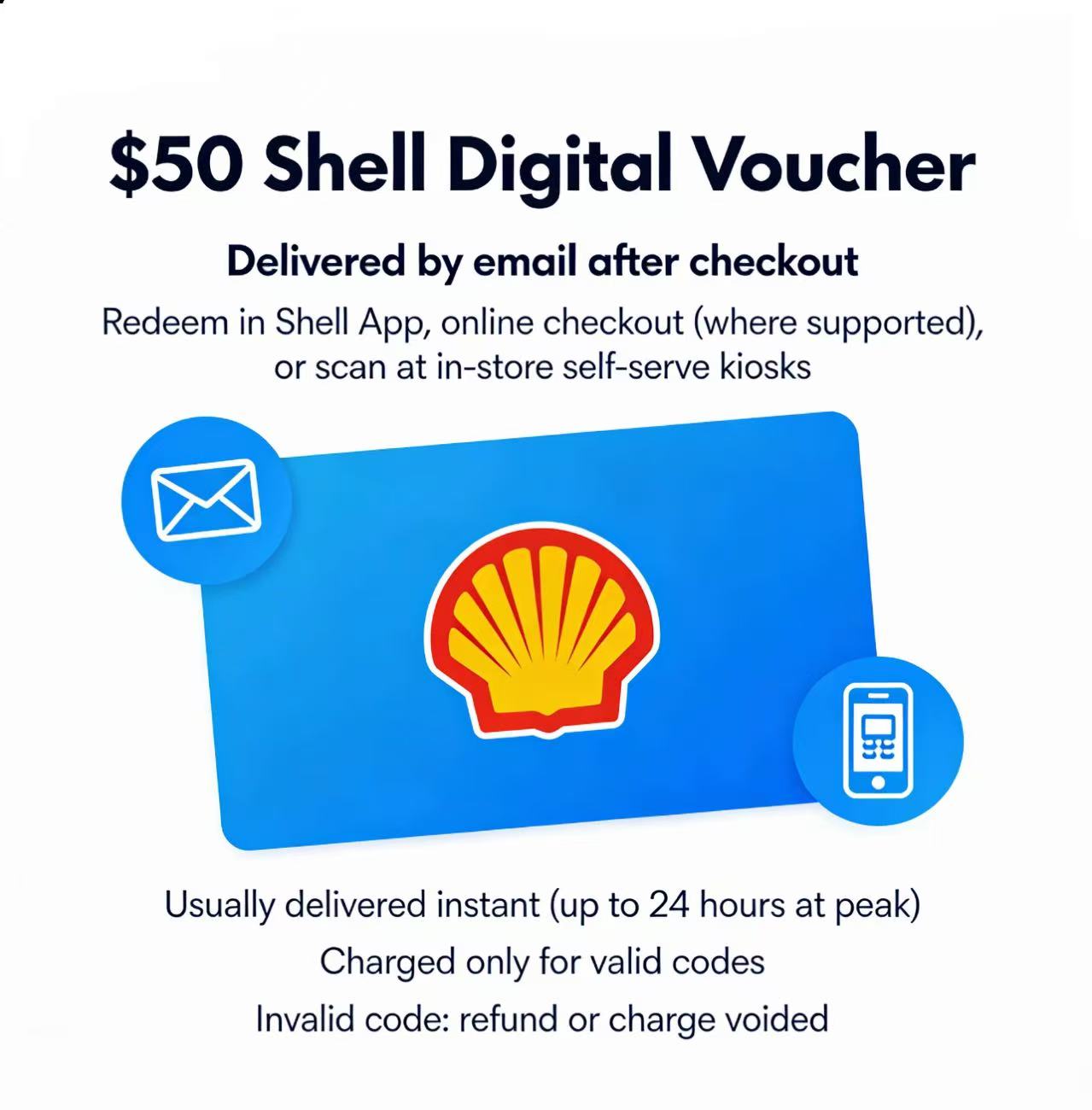 Shell $50 e-voucher code (Australia) – sent by email - Image 2