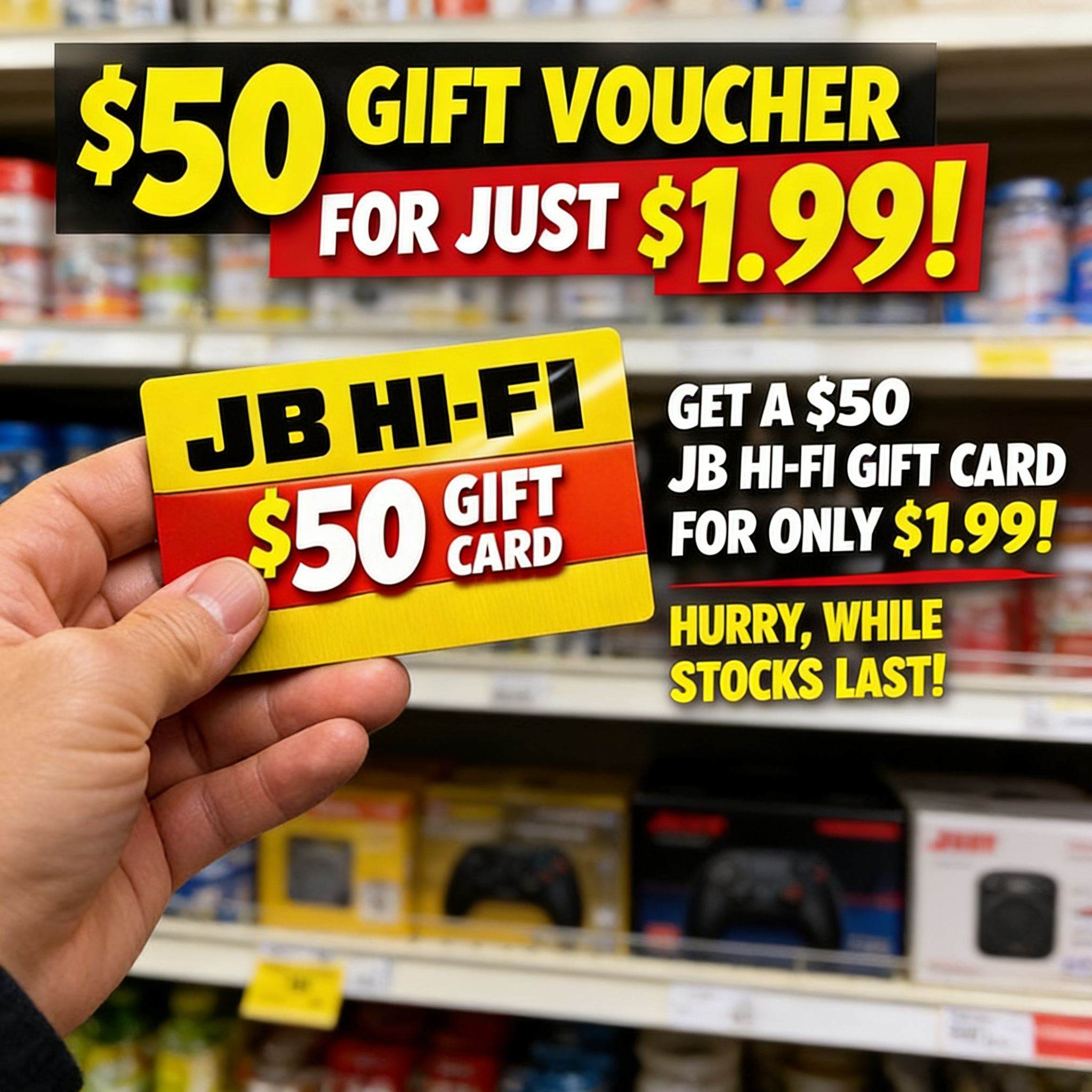 JB Hi-Fi $50 e-voucher code (Australia) – sent by email